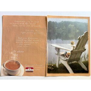 Vtg 1999 International Coffee Chair Lake Nature 2 Page Advertisement Print Ad